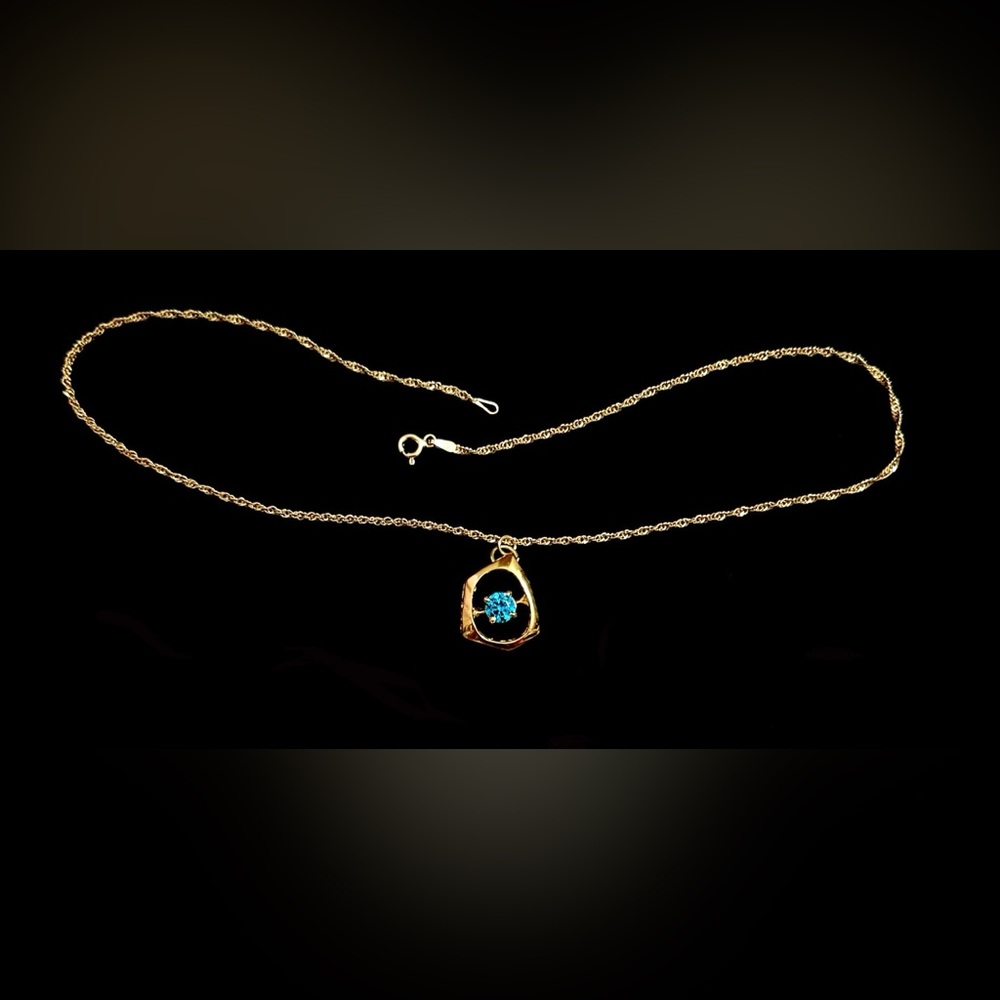 Blue Topaz and Gold Necklace